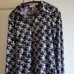 NWT Madison Long Sleeve Black and White blouse